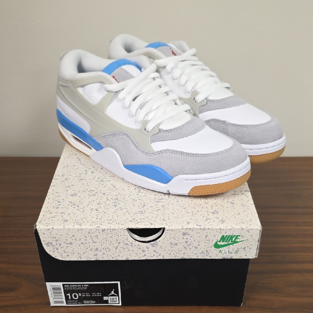 Nike Air Jordan 4 RM Men's Size 10.5 In White/Gray/Blue NIB FQ7939 104